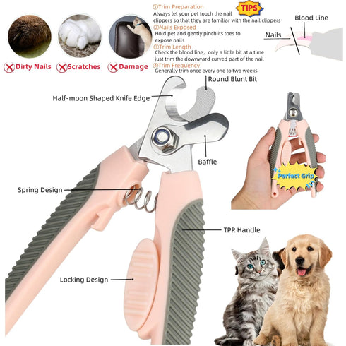 Dog Shedding Brush Comb Cat Brush Rabbit Brush for Long Short Haired,Dog Undercoat Rake Cat Comb Pet Dematting Deshedding Brush Bonus Pet Nail Cli...