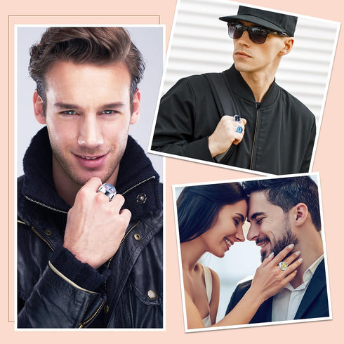 10 Pcs Finger Watches Set Adjustable Ring Watch for Women and Men Creative Elastic Round Quartz Finger Ring Watches...