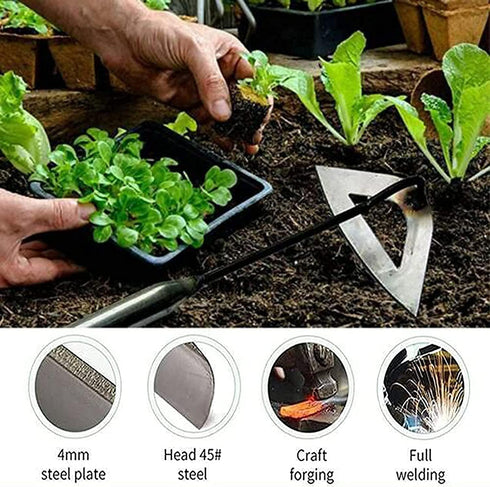 Garden Tools Hollow Hoe, All-Steel Hardened Hollow Hoe, Sharp Garden Edger Weeder, Durable Gardening Hoe Hand Tool Weed Puller Accessories for Bac...