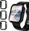 3 Pack Waterproof Case for Apple Watch Series 9 8 7 45mm, Straight Edge Hard PC Cover with Tempered Glass Screen Protector, Protective Bumper for ...