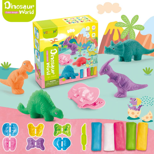 VConejo Color Dough Toys Dough Accessories Set Creations Tools for Kid 2-4-8 Years (Dinosaurs World)...
