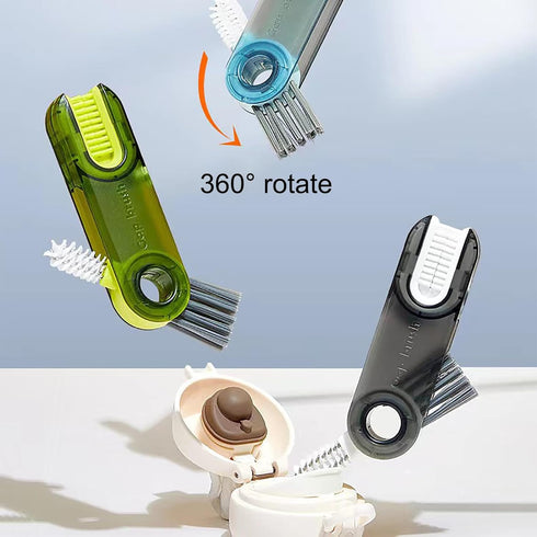 Bottle Brush 3 in 1 Multifunctional Crevice Cleaning Brush for Bottle Gap Tight Spaces Cup Kitchen Brush Small Silicone Bottle Brush Cleaner (3 Pa...