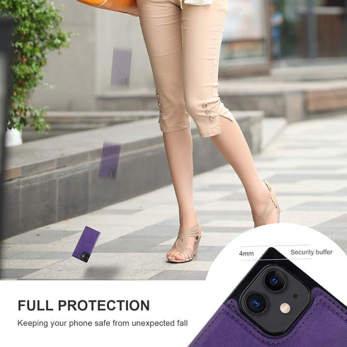Bocasal Crossbody Wallet Case for iPhone 12 Mini Credit Card Holder PU Leather Kickstand Shockproof Detachable Cross Body Strap Lanyard Magnetic C...