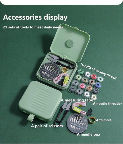 ?Latest Models?Portable Travel Home Small Magnetic Sewing Box, Mini Sewing Kits Storage-Box, Beginners DIY Sewing Thread Needle Threader Scissors ...