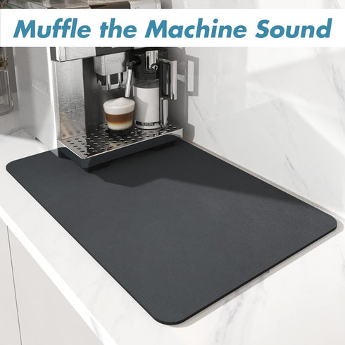 AMOAMI-Coffee Mat Hide Stain Rubber Backed Absorbent Dish Drying Mat for Kitchen Counter-Coffee Bar Accessories Fit Under Coffee Maker Coffee Mach...
