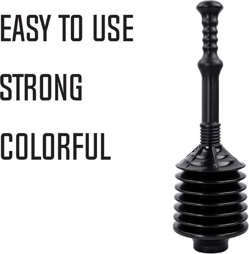JS Jackson Supplies Professional Bellows Accordion Toilet Plunger, High Pressure Thrust Plunge Removes Heavy Duty Clogs from Clogged Bathroom Toil...