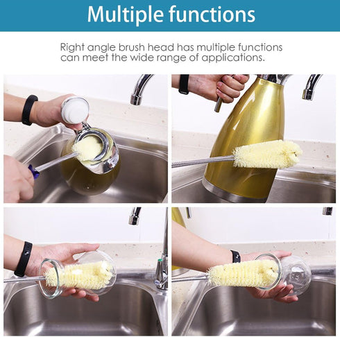 Long Bottle Brush Cleaner -16" Bottle Cleaning Brush Flexional Water Bottle Cleaner Washer Tool for Water Bottles,Cup,Tumblers or Wine Stemware...