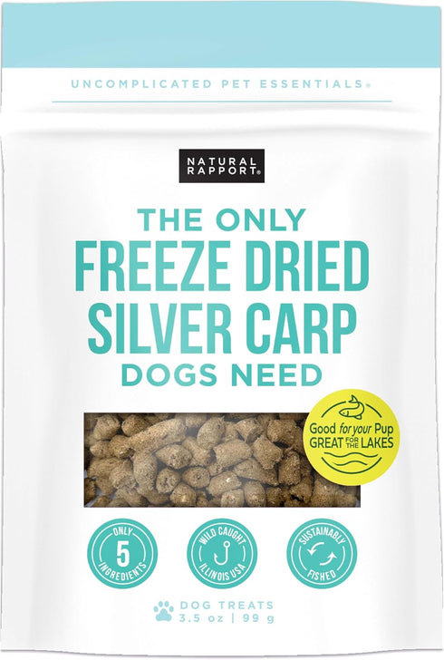 Natural Rapport Freeze Dried Fish Dog Treats - The Only Freeze Dried Carp Dogs Need -Single Ingredient, All Natural Dog Treats for Small and Large...
