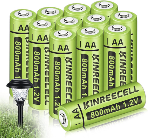 Rechargeable AA Batteries, Ni-MH Double A Solar Batteries High Capacity 1.2V Pre-Charged for Outdoor Solar Lights, String Lights?Pathway Lights(AA...