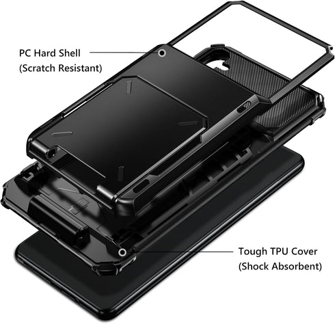 Vofolen for Samsung Galaxy S24+ Wallet Case with Card Holder, 4-Card Dual Layer Heavy Duty Shockproof Wallet Case, Hidden Flip Card Slot Large Sto...