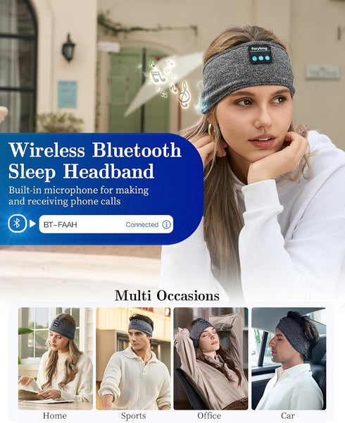 New Sleep Headphones Adjustable Bluetooth Headband Headphones Wireless Earbuds Earphones with HD Stereo Speakers Cool Gadgets Gifts for Sleeping S...