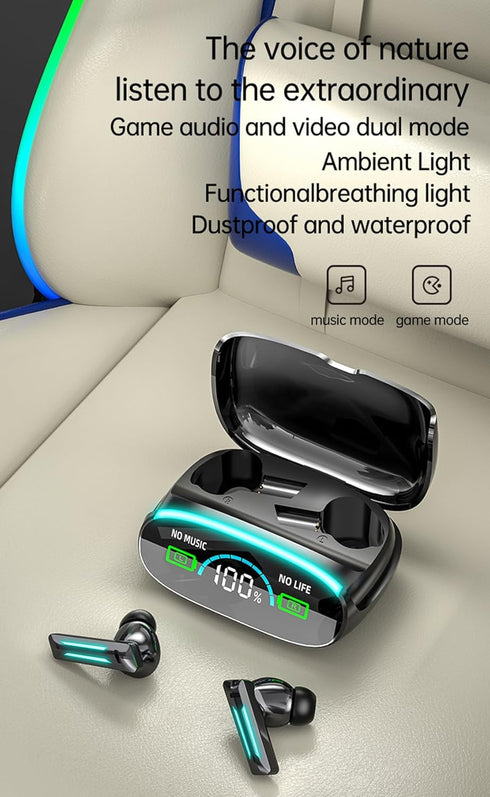 True Wireless Earbuds, 2024 Bluetooth Headphones 5.3 Earbuds, Waterproof Touch Control Ear Buds in-Ear Built-in Mic, with LED Power Display, IP7 W...
