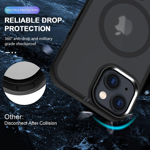 QLTYPRI Magnetic iPhone 12 Case/iPhone 12 Pro Case (6.1 inch) Compatible with Wireless Charger, Protective Shockproof Translucent Case Matte Slim ...