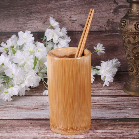 Yardwe Bamboo Utensil Holder Bamboo Wood ,1 PC Wooden utensil Storage Organizer for Cooking Utensils 15CM Kitchen Tool Holder...