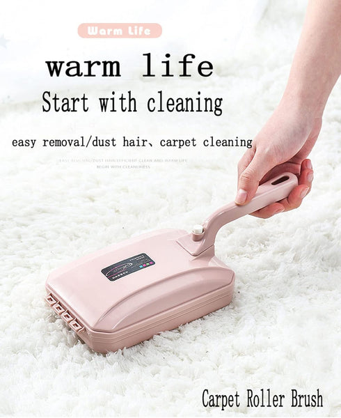 2Pcs Carpet Brush Handheld Carpet Table Sweeper Triple Brush Head Carpet Table Brush Pet Hair Cleaning Brush Collector Brush (Blue+Pink)...