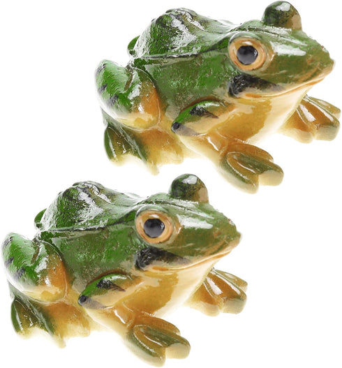 SING F LTD 2pcs Resin Frog Statue Animal Sculpture Indoor Outdoor Decor for Garden Patio Yard Micro Fairy Garden Ornaments and Flower Pots...