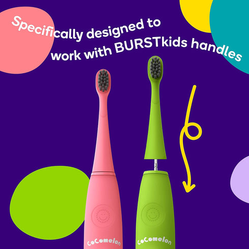 BURSTkids Electric Toothbrush Replacement Heads 3-Pack, Pink - Ultra Soft Bristles for Deep Clean – Perfect Fit with BURSTkids Sonic Kids Toothbru...