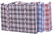 Simply Home Set of 4 Large Plastic Checkered Storage Laundry Shopping Bags W. Zipper & Handles Size 18.5"x18.5"x5.5"...