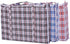 Simply Home Set of 4 Large Plastic Checkered Storage Laundry Shopping Bags W. Zipper & Handles Size 18.5"x18.5"x5.5"...
