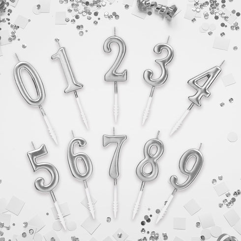 Beanlieve 10-Pieces Numeral Birthday Candles - Cake Numeral Candles Number 0-9 Glitter Cake Topper Decoration for Birthday,Wedding Anniversary,Par...