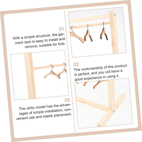 Toyvian 1set Dollhouse Hanger Miniature Garment Rack Wall Mount Clothing Rack Mini Doll Kid Furniture Kids Clothes Hangers Pants Hangers Space Sav...