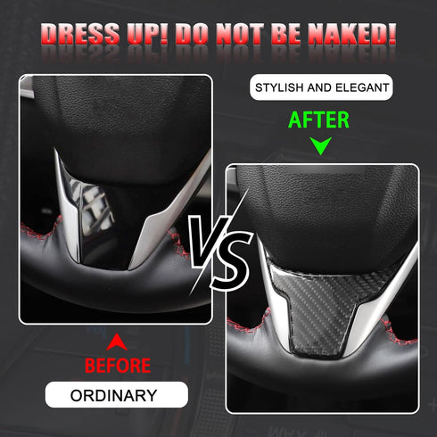 TOMAL Steering Wheel Cover Trims Compatible with Honda Civic Steering Wheel Cover Panel Frame Inner Wheel Button Sticker 2016 2017 2018 2019 2020 ...
