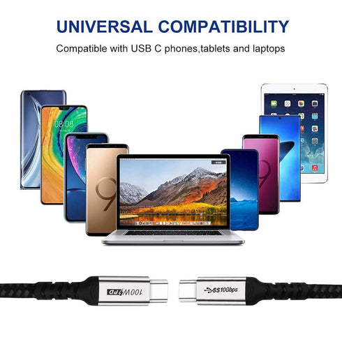Short USB C to USB C Cable (1.5ft 2 Packs), 3.1 Gen 2 10Gbps 100W 4K USB C Video High Speed Data Transfer Fast Charging Cord Compatibile with Sams...