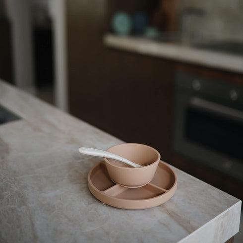 mushie Silicone Suction Bowl | BPA-Free Non-Slip Design (Natural)...