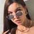 FEISEDY Fashion Square Aviator Sunglasses Women Men Trendy Retro Metal Frame Sun Glasses Candy Color Lens B1036...