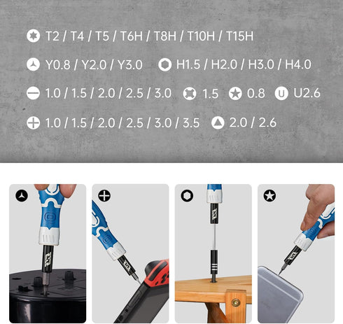 Precision Screwdriver Set, JAKEMY 33 in 1 Professional Electronics Repair Tool Kit with 30 Bits Magnetic Driver Kit Small Laptop Screwdriver Kit f...