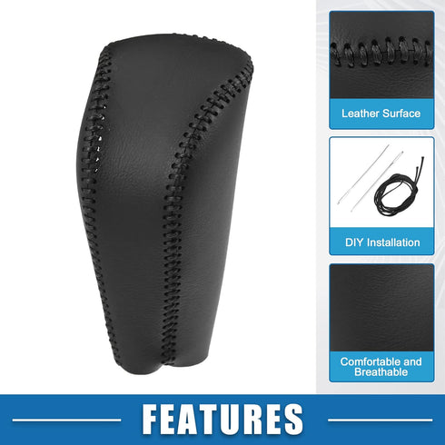 Gear Shift Lever Cover Automotive Interior Gear Shift Knob Trim for Honda Odyssey 2015-2018 Black Stitches...
