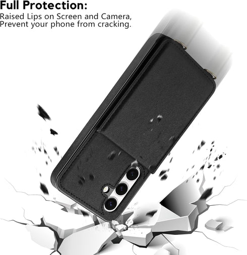 Vofolen for Samsung Galaxy S24 Plus Wallet Case with Card Holder Crossbody Lanyard Strap Leather Case with Magnetic Clasp Kickstand for Women Prot...