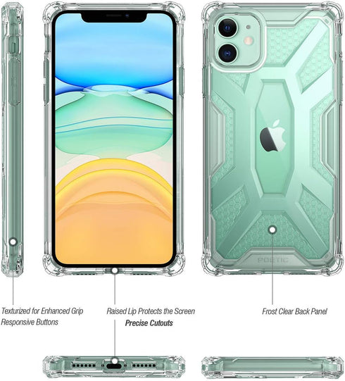 iPhone 11 Case, Poetic Premium Hybrid Protective Clear Bumper Cover, Rugged Lightweight, Military Grade Drop Tested, Affinity Series, for Apple iP...