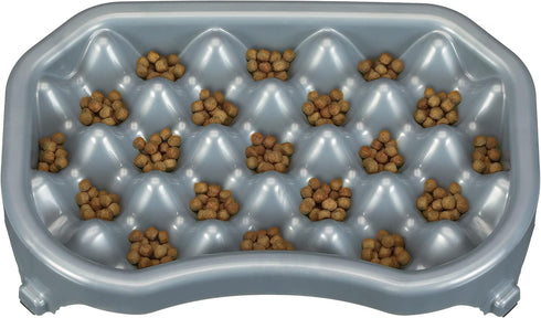 Neater Pet Brands - Neater Slow Feeder - Fun, Healthy, Stress Free Dog Bowl Helps Stop Bloat Prevents Obesity Improves Digestion (2.5 Cup, Silver ...