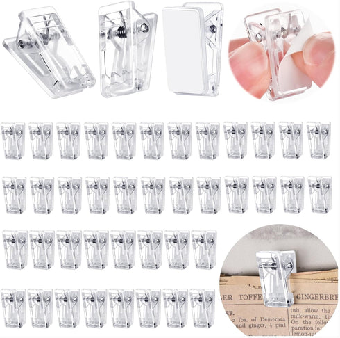 40PCS Tapestry Wall Hanging Clips, Self Adhesive Clips for Easy Hanging and Organization for Binding Papers and Documents...