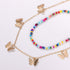 Boho Rainbow Beaded Necklace Layered Neck Chain Multi Color Bead Choker Necklaces Shell Star Butterfly Collar Jewelry Colorful Flower Chain Beach ...