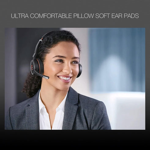 Ear Pad Cushions for Jabra Evolve 75 Wireless Bluetooth Headset, 2pk Spare Leatherette Replacement Cushions for Jabra 75 Evolve and Jabra Evolve P...