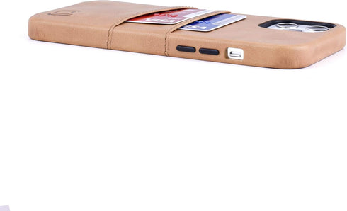 Dockem Wallet Case for iPhone 12 Pro Max: Built-in Metal Plate for Magnetic Mounting & 2 Credit Card Holders: 6.7" Exec M2, Smooth Synthetic Leath...