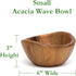 Lipper International Acacia Wave Serving Bowl for Fruits or Salads, Small, 6" Diameter x 3" Height, Single Bowl,20 fluif ounces...