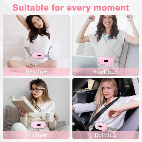Heating Pads, Period Cramp Massager Portable Cordless Heating Pad with 6 Heat Levels and 6 Massage Modes for Back Pain Relief Menstrual Heating Pa...