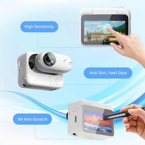 for Insta 360 GO3 Screen Protector - Camera lens Protector, 9H Hardness Tempered Glass Film, for Insta-360 GO 3 Accessories Protective Screen (1+1...