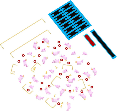 ZugGear DUROCK V2 Screw-in Stabilizers, Miami Vice Pink PCB Mount Stabilizers Mechanical Pink Keyboard Stabilizers V2 (Miami Vice Pink MVP 60/87 K...