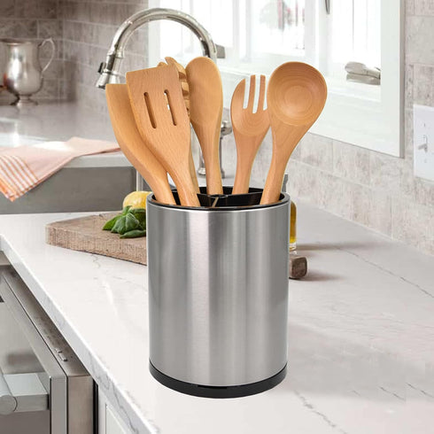 Stainless Steel Rotating Utensil Holder, 6.2L X 6.2W X 8H...