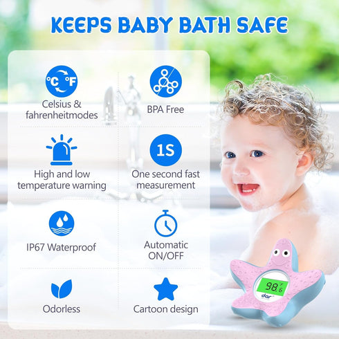 Bath Thermometer Baby Safety,Bath Water Thermometer with Backlight Display,Infant Bathtub Floating Toy,Bath for Baby Kids,Toddler,New Born Bath Es...