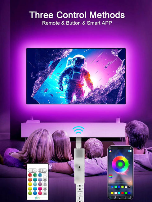 GIPOYENT TV Light Strip, Music Sync LED TV Backlight, for 32-50 Inch TV, LED TV Light with Bluetooth Function - RGB Color Changing Light Strip for...