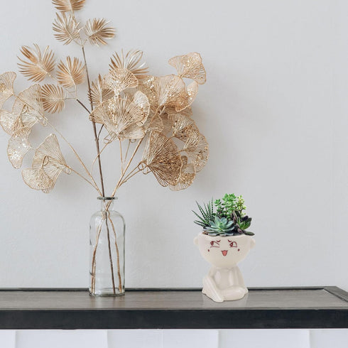 Cute Succulent Garden Pots Ceramic: Succulent Plant Pot Small Flower Planter Flower Head Planters Flower Pots Plant Pots for Outdoor Garden Home P...