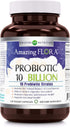Amazing Flora Probiotic 10 Best Probiotics Strains, Veggie Capsules -Including Acidophilus, plantarum, rhamnosus etc * Supports Digestive & Immune...