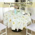 uxcell Seamless Waterproof Vinyl Round Tablecloth 60" Dia for Wedding/Restaurant/Parties Tablecloth Decoration Yellow Flower Pattern Floral Printe...