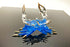 Garden Deco Glow in The Dark Blue Gloden Crab Hand Blown Art Glass Figurine Ornament Sculpture...