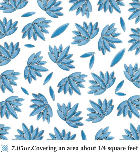 Petal Mosaic Tiles for Crafts, 200g Flower Tiles Pieces for Mosaic Craft Supplies,DIY Mosaic Outdoor Decor(Sky Blue)...